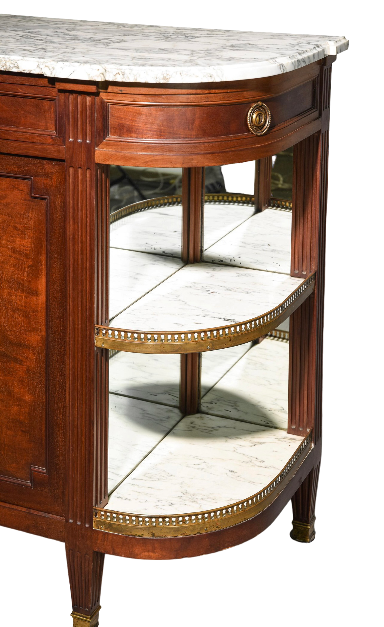 Louis XVI White Marble Top Buffet