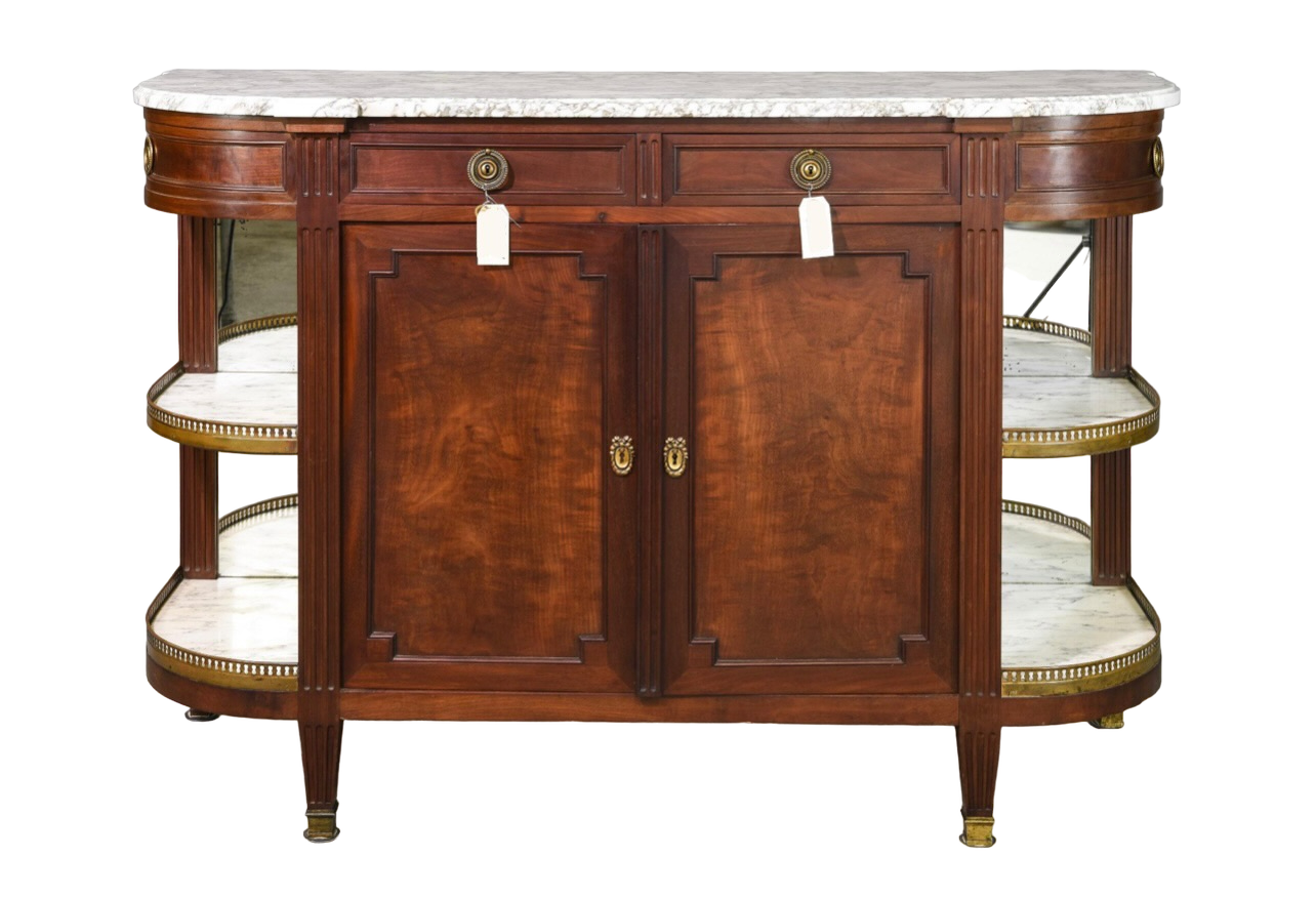 Louis XVI White Marble Top Buffet