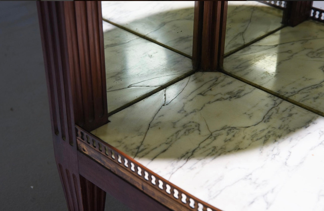 Louis XVI White Marble Top Buffet