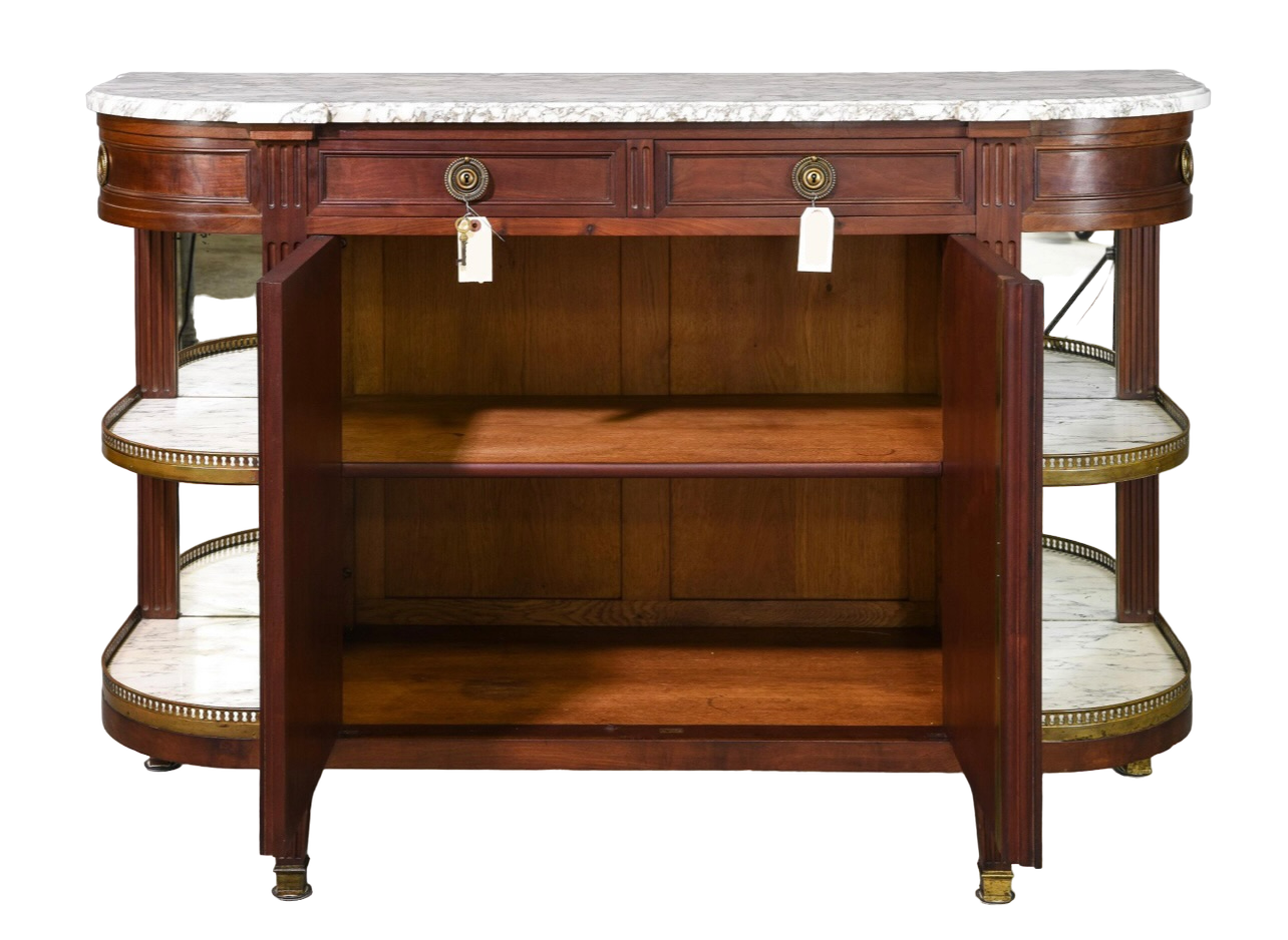 Louis XVI White Marble Top Buffet