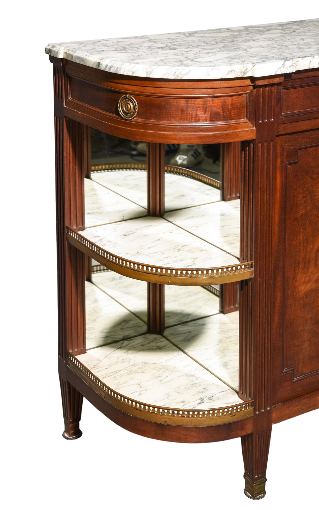 Louis XVI White Marble Top Buffet