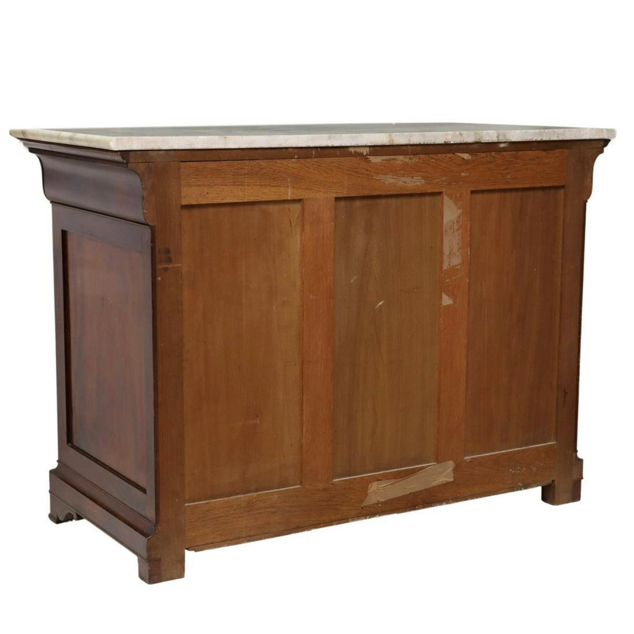 Mid 19th Century Louis Philippe White Marble Top Commode
