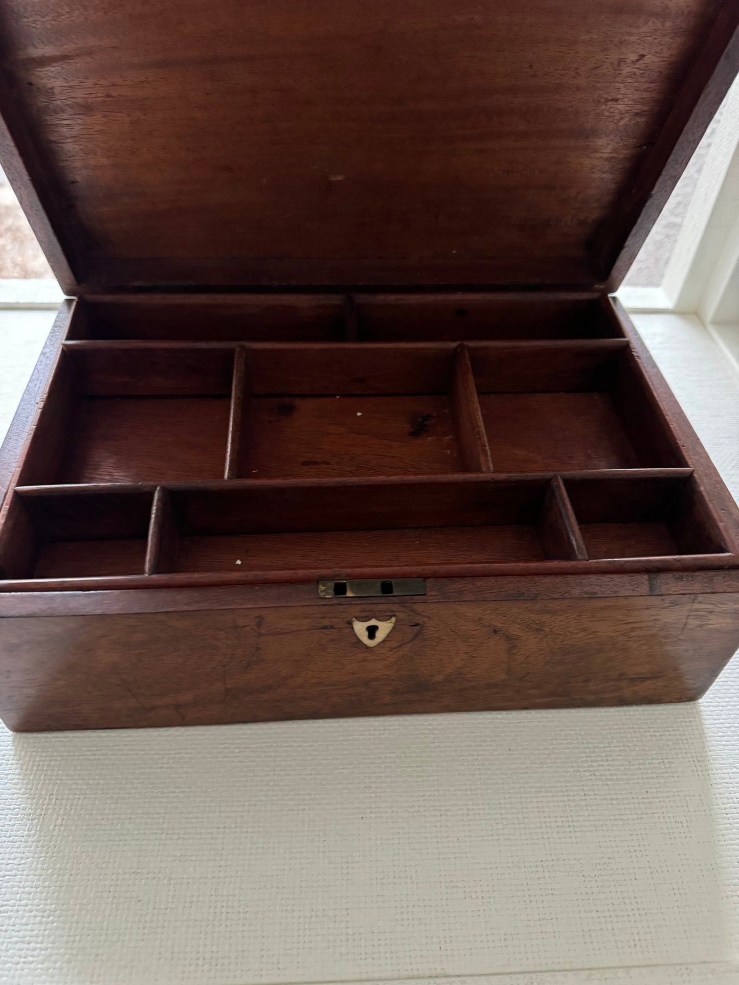 Antique English Writing Desk with Diamond Inlay