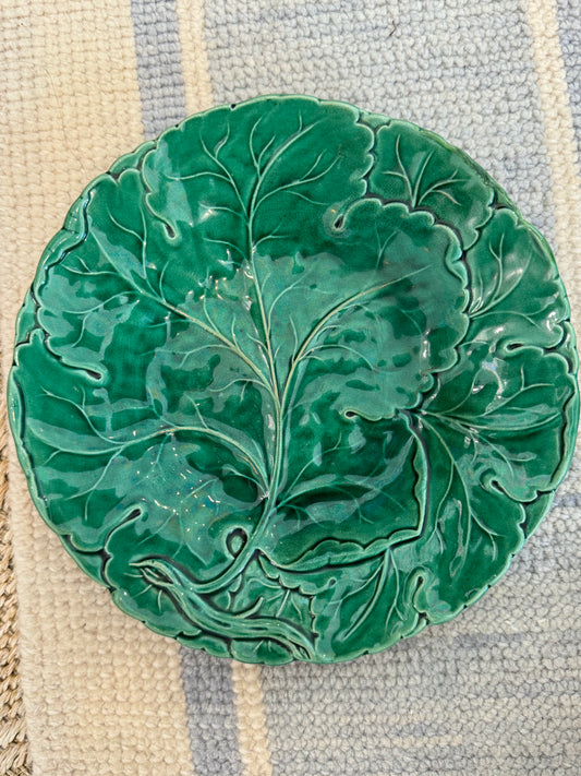 Minton Cabbage Leaf Majolica Plate c. 1860