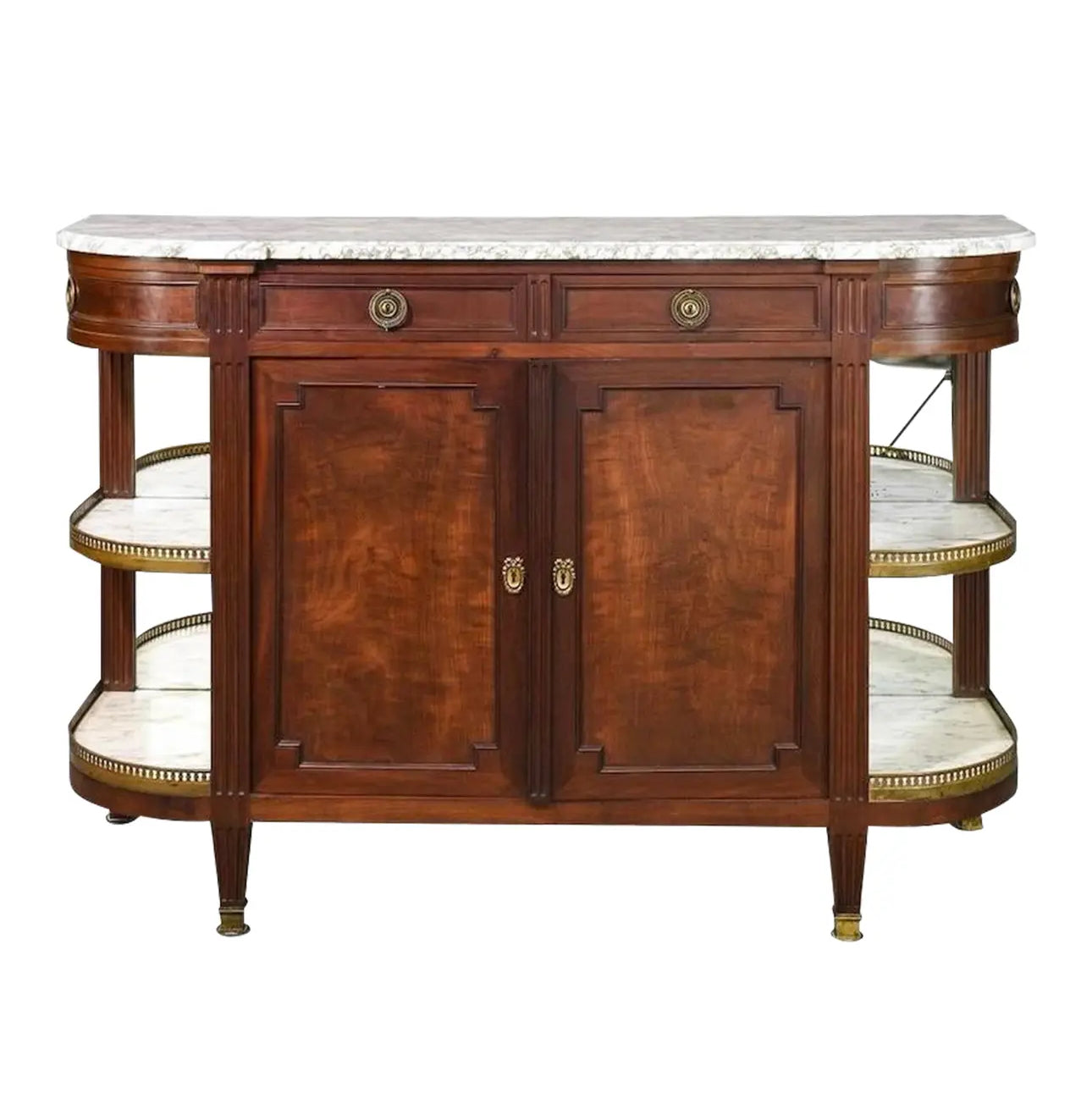 Louis XVI White Marble Top Buffet