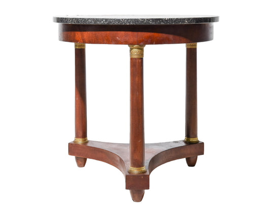 Petite Empire Black Marble Top Side Table